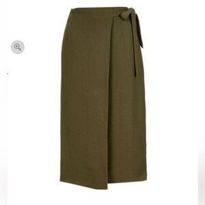 Topshop Army Green Wrap Tie Midi skirt - size 4 - never worn